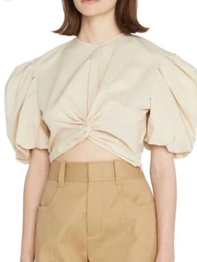 Vince twist knot puff sleeve blouse